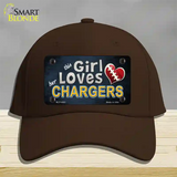 This Girl Loves Her Chargers Novelty License Plate Hat Cotton / Dark Brown