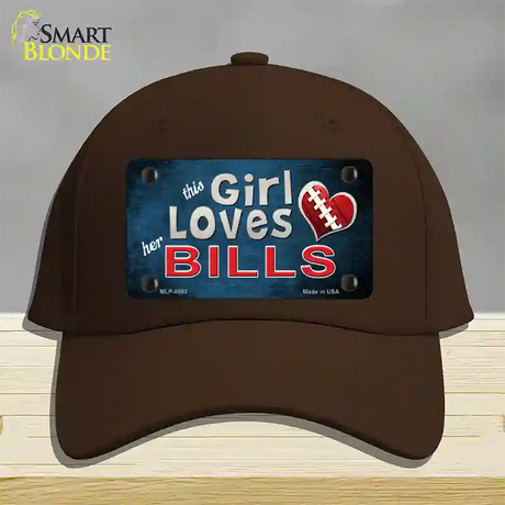 This Girl Loves Her Bills Novelty License Plate Hat Cotton / Dark Brown