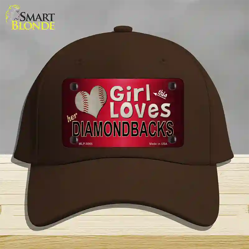 This Girl Loves Her Diamondbacks Novelty License Plate Hat Cotton / Dark Brown