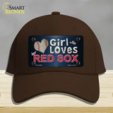 This Girl Loves Her Red Sox Novelty License Plate Hat Cotton / Dark Brown