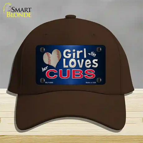 This Girl Loves Her Cubs Novelty License Plate Hat Cotton / Dark Brown