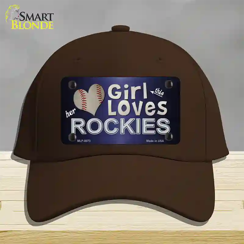 This Girl Loves Her Rockies Novelty License Plate Hat Cotton / Dark Brown