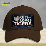 This Girl Loves Her Tigers Novelty License Plate Hat Cotton / Dark Brown