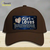 This Girl Loves Her Brewers Novelty License Plate Hat Cotton / Dark Brown