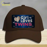 This Girl Loves Her Twins Novelty License Plate Hat Cotton / Dark Brown