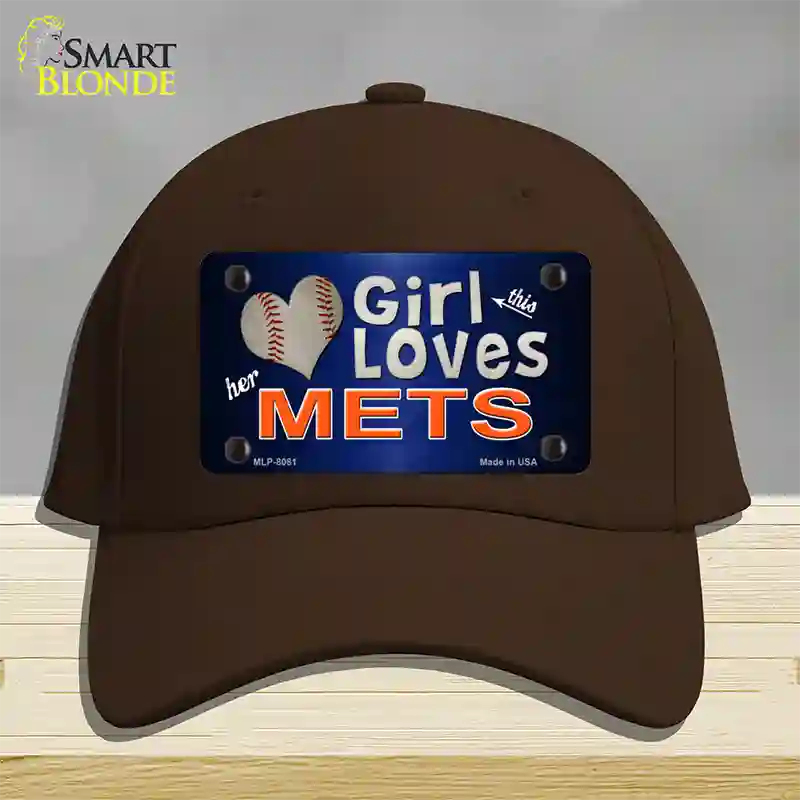 This Girl Loves Her Mets Novelty License Plate Hat Cotton / Dark Brown