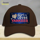 This Girl Loves Her Yankees Novelty License Plate Hat Cotton / Dark Brown