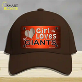 This Girl Loves Her Giants Baseball Novelty License Plate Hat Cotton / Dark Brown