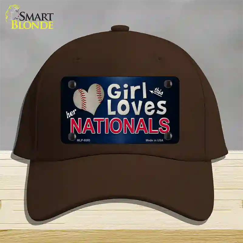 This Girl Loves Her Nationals Novelty License Plate Hat Cotton / Dark Brown