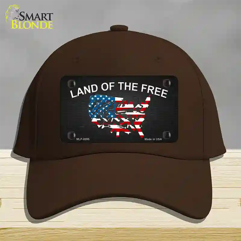 Land Of The Free Novelty License Plate Hat Cotton / Dark Brown