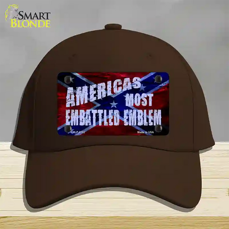 Americas Most Embattled Emblem Novelty License Plate Hat Cotton / Dark Brown