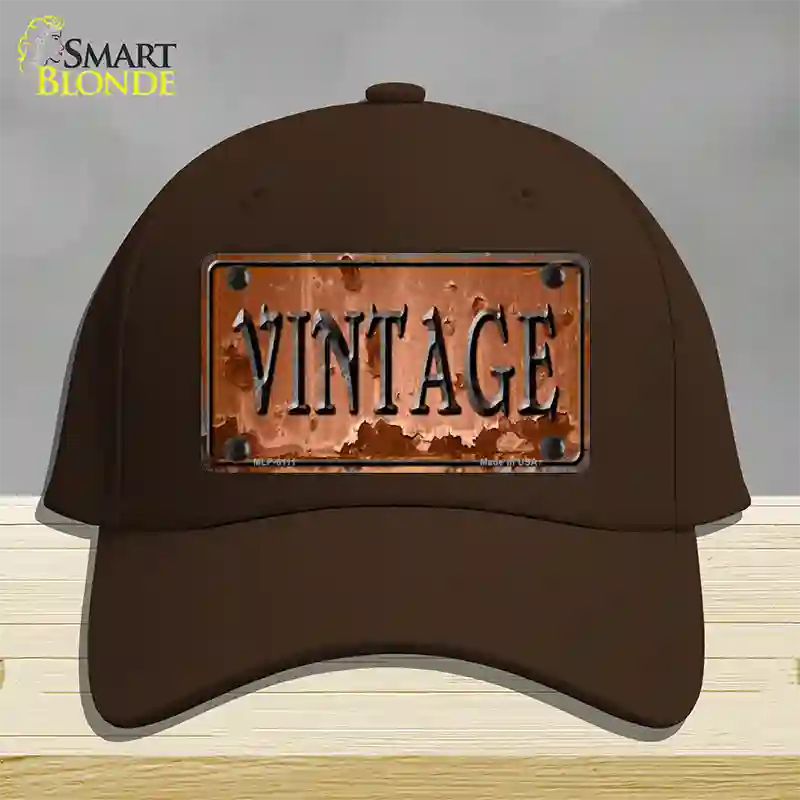 Vintage Rusty Sign Novelty License Plate Hat Cotton / Dark Brown