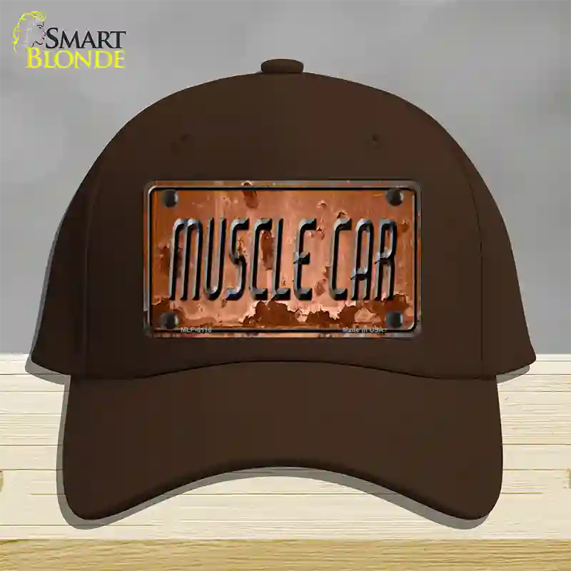 Muscle Car Novelty License Plate Hat Cotton / Dark Brown