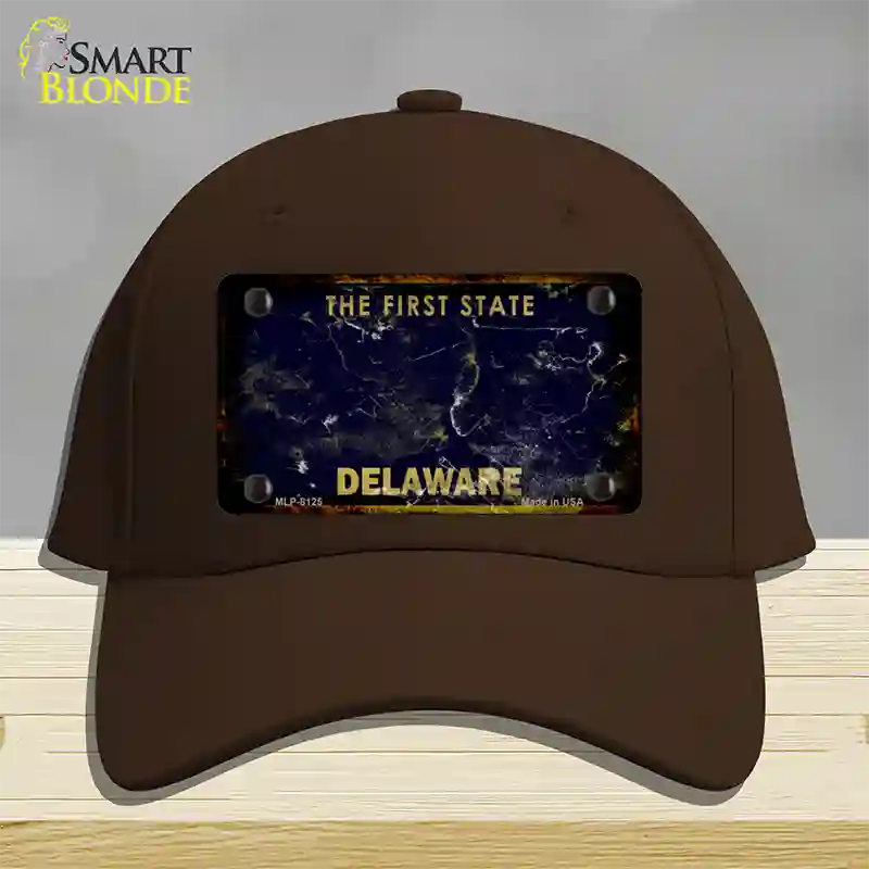 Delaware Rusty Blank Novelty License Plate Hat Cotton / Dark Brown