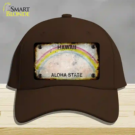 Hawaii Rusty Blank Novelty License Plate Hat Cotton / Dark Brown