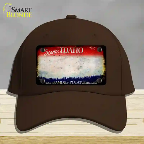 Idaho Rusty Blank Novelty License Plate Hat Cotton / Dark Brown