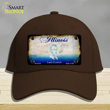 Illinois Rusty Blank Novelty License Plate Hat Cotton / Dark Brown