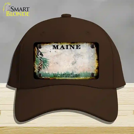 Maine Rusty Blank Novelty License Plate Hat Cotton / Dark Brown