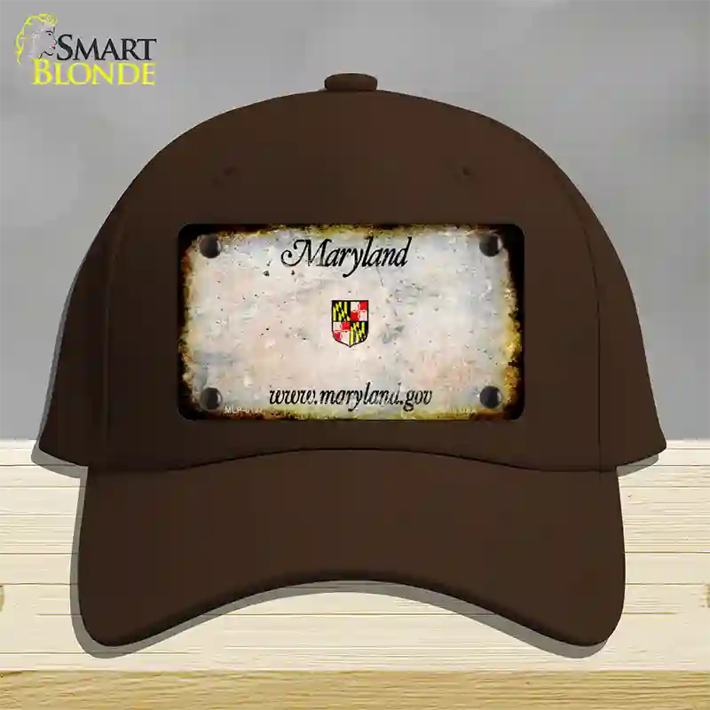 Maryland Rusty Blank Novelty License Plate Hat Cotton / Dark Brown