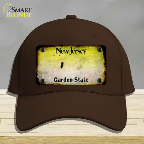 New Jersey Rusty Blank Novelty License Plate Hat Cotton / Dark Brown