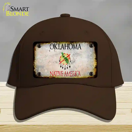 Oklahoma Rusty Blank Novelty License Plate Hat Cotton / Dark Brown