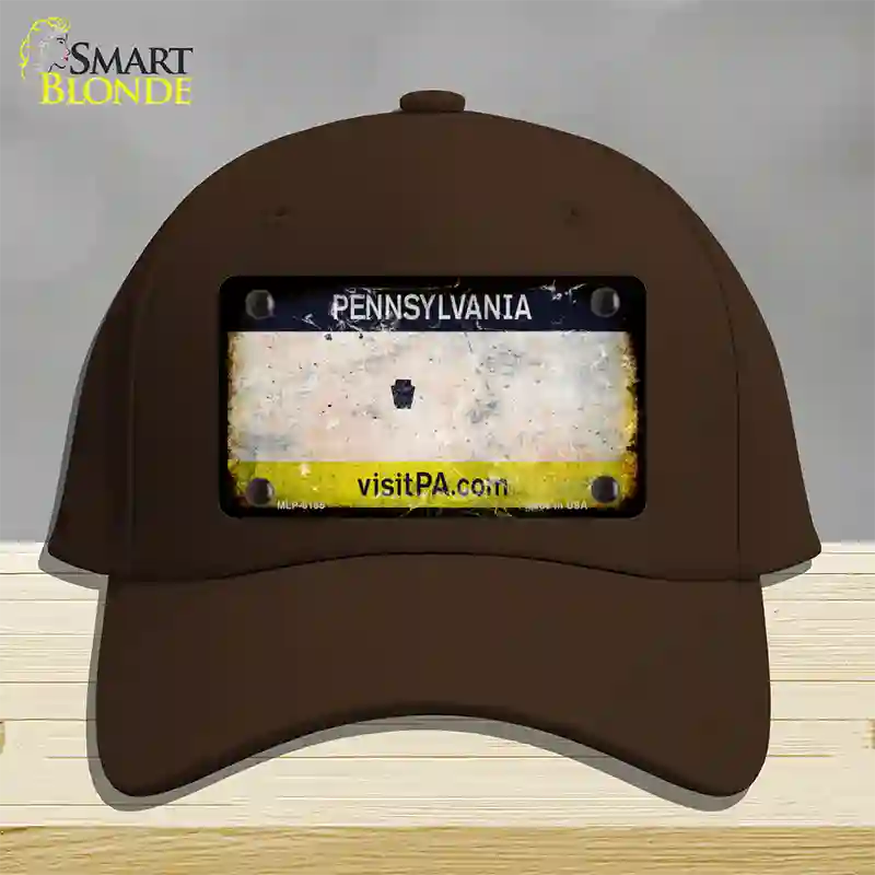 Pennsylvania Rusty Blank Novelty License Plate Hat Cotton / Dark Brown