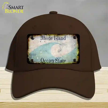 Rhode Island Rusty Blank Novelty License Plate Hat Cotton / Dark Brown