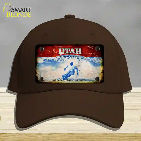 Utah Rusty Blank Novelty License Plate Hat Cotton / Dark Brown