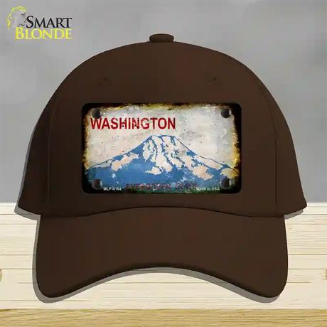 Washington Rusty Blank Novelty License Plate Hat Cotton / Dark Brown