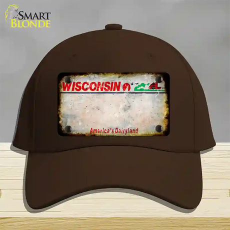 Wisconsin Rusty Blank Novelty License Plate Hat Cotton / Dark Brown