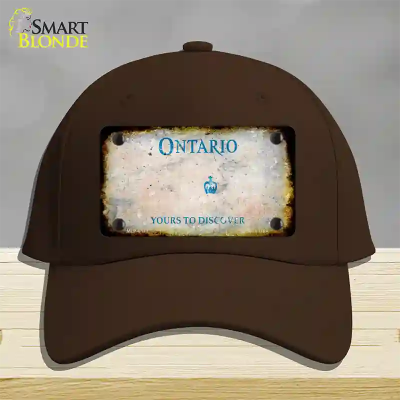 Ontario Canada Rusty Blank Novelty License Plate Hat Cotton / Dark Brown