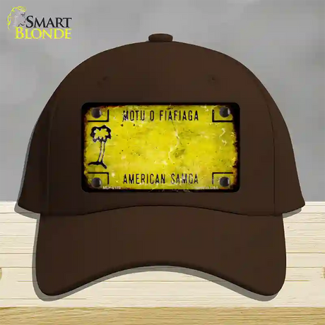 American Samoa Rusty Blank Novelty License Plate Hat Cotton / Dark Brown