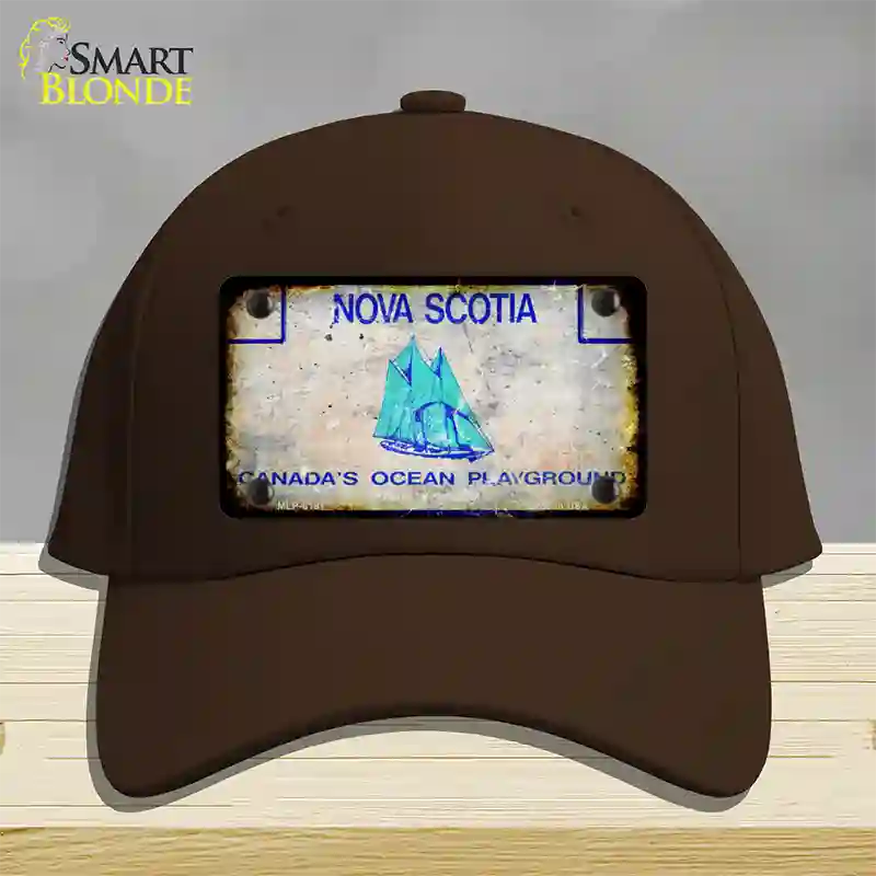 Nova Scotia Rusty Blank Novelty License Plate Hat Cotton / Dark Brown