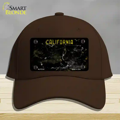 California Black Rusty Blank Novelty License Plate Hat Cotton / Dark Brown