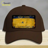 New York Yellow Rusty Blank Novelty License Plate Hat Cotton / Dark Brown