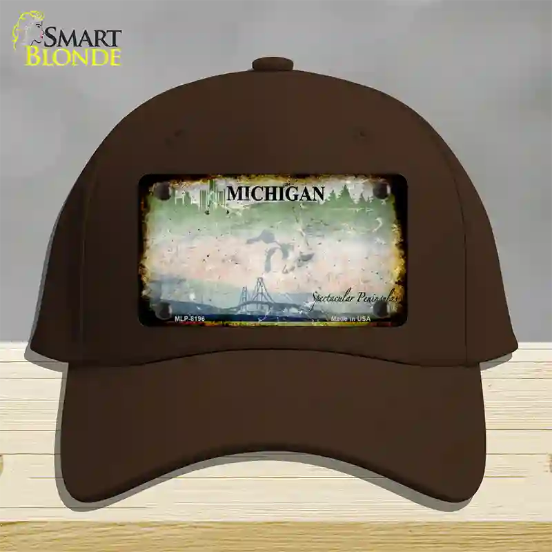 Michigan Rusty Blank Novelty License Plate Hat Cotton / Dark Brown