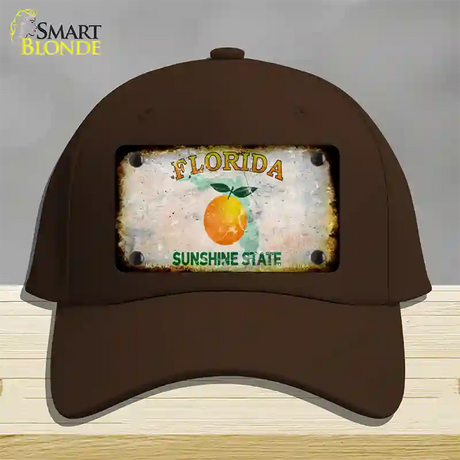 Florida Orange Rusty Blank Novelty License Plate Hat Cotton / Dark Brown