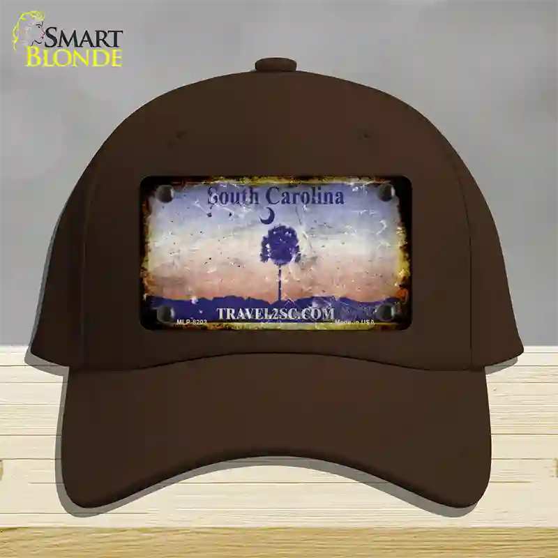 South Carolina Rusty Blank Novelty License Plate Hat Cotton / Dark Brown