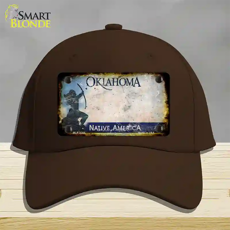 Oklahoma Arrow Rusty Blank Novelty License Plate Hat Cotton / Dark Brown