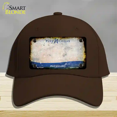 Pure Michigan Rusty Blank Novelty License Plate Hat Cotton / Dark Brown