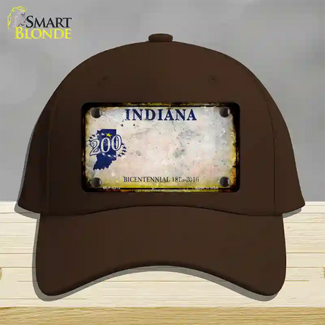 Indiana Rusty Blank Novelty License Plate Hat Cotton / Dark Brown