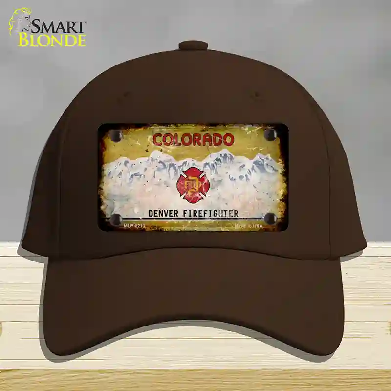 Denver Firefighter Rusty Blank Novelty License Plate Hat Cotton / Dark Brown