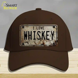 I Love Whiskey Novelty License Plate Hat Cotton / Dark Brown