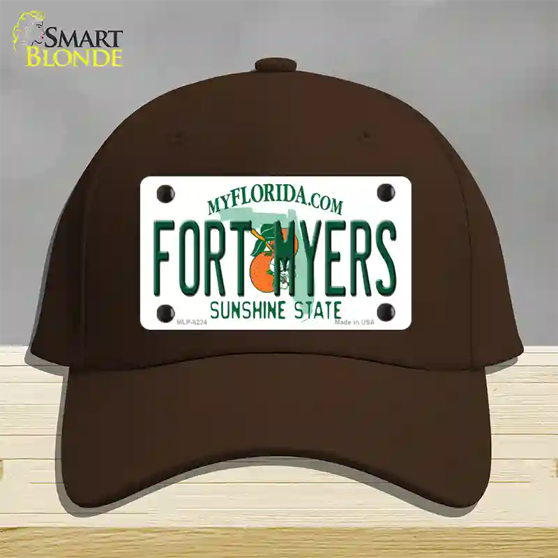 Fort Myers Florida Novelty License Plate Hat Cotton / Dark Brown