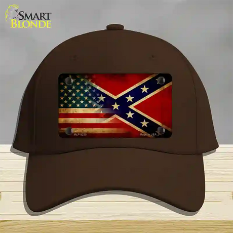 American Confederate Flag Novelty License Plate Hat Cotton / Dark Brown