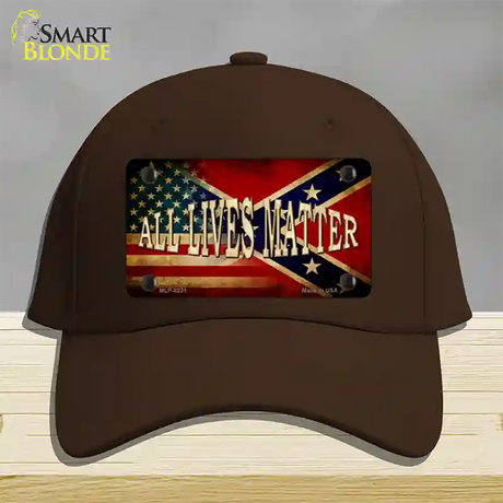 All Lives Matter Flag Novelty License Plate Hat Cotton / Dark Brown