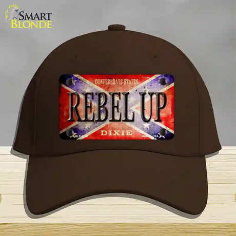 Rebel Up Novelty License Plate Hat Cotton / Dark Brown