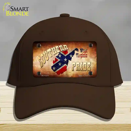 Southern Pride West Virginia Novelty License Plate Hat Cotton / Dark Brown