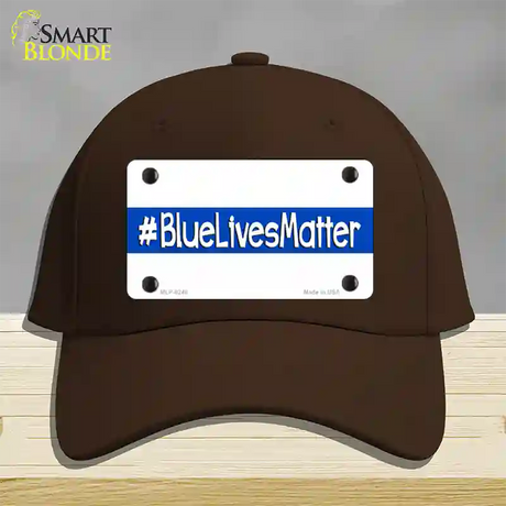 Blue Lives Matter Novelty License Plate Hat Cotton / Dark Brown