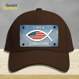 I Am A Christian Novelty License Plate Hat Cotton / Dark Brown